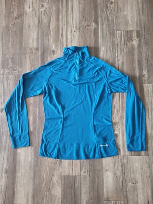 Merrell Quarter Zip Womens Small Blue Opti Wick Long Sleeve Outdoor Fleece