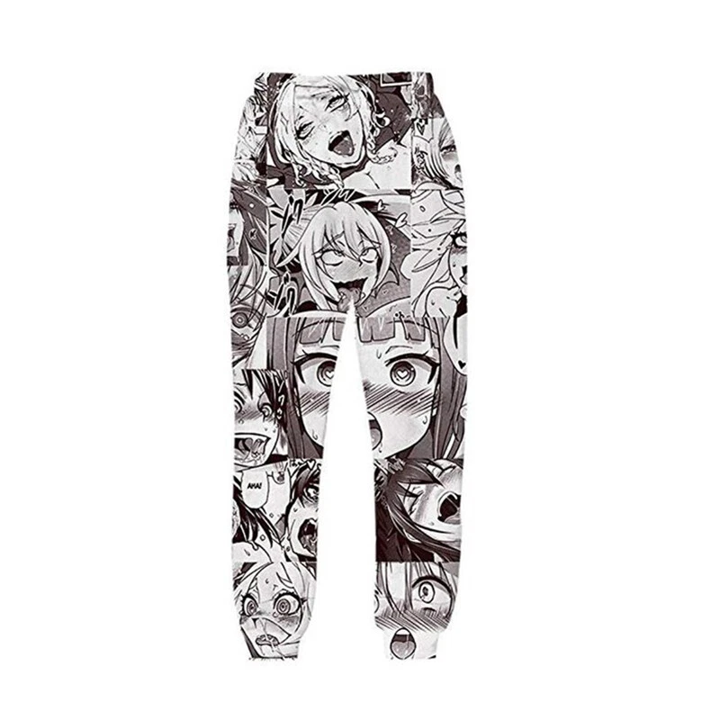 Anime Ahegao Pants Sport Wear Black white Unisex 3D Printed Sweatpants  Trousers