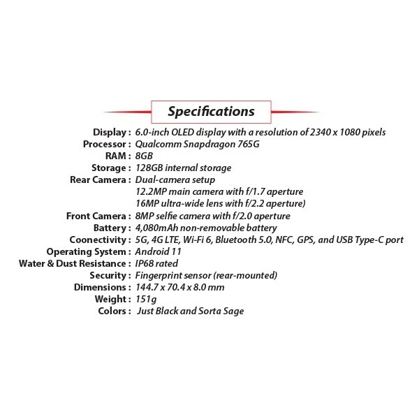 (New&Unlocked)Google Pixel 5 5G 8+128GB Dual SIM JUST BLACK Android Mobile Phone - image 3 of 3