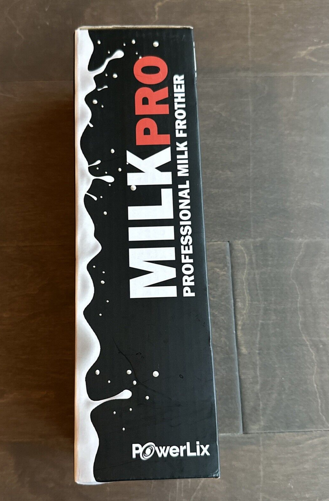 Milk Frother Handheld Foam Mixer Stainless Steel Stand Battery Op Black