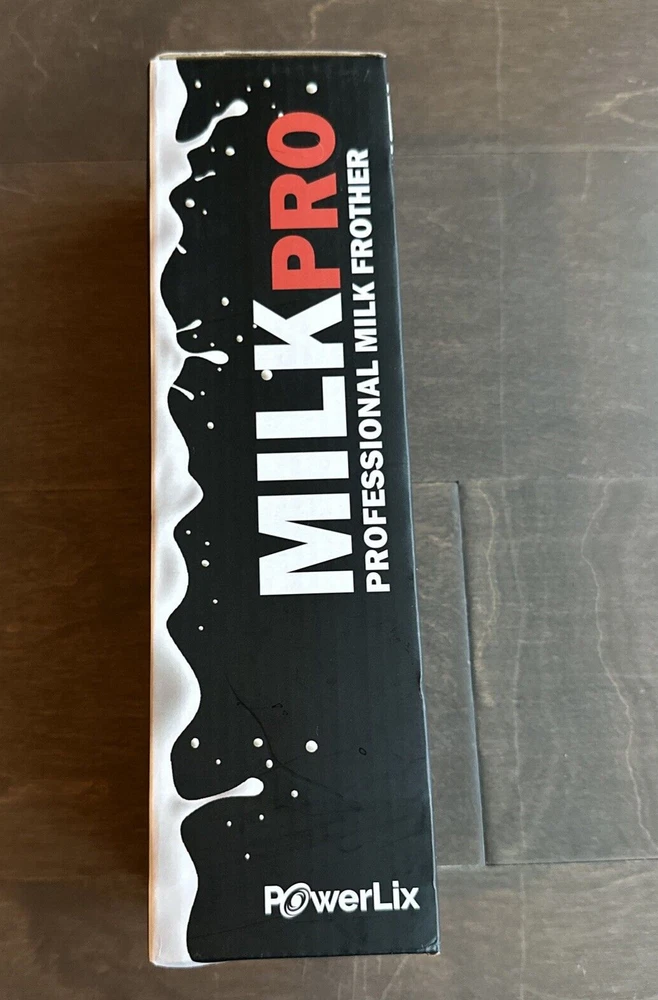 Milk Frother Handheld Foam Mixer Stainless Steel Stand Battery Op Black