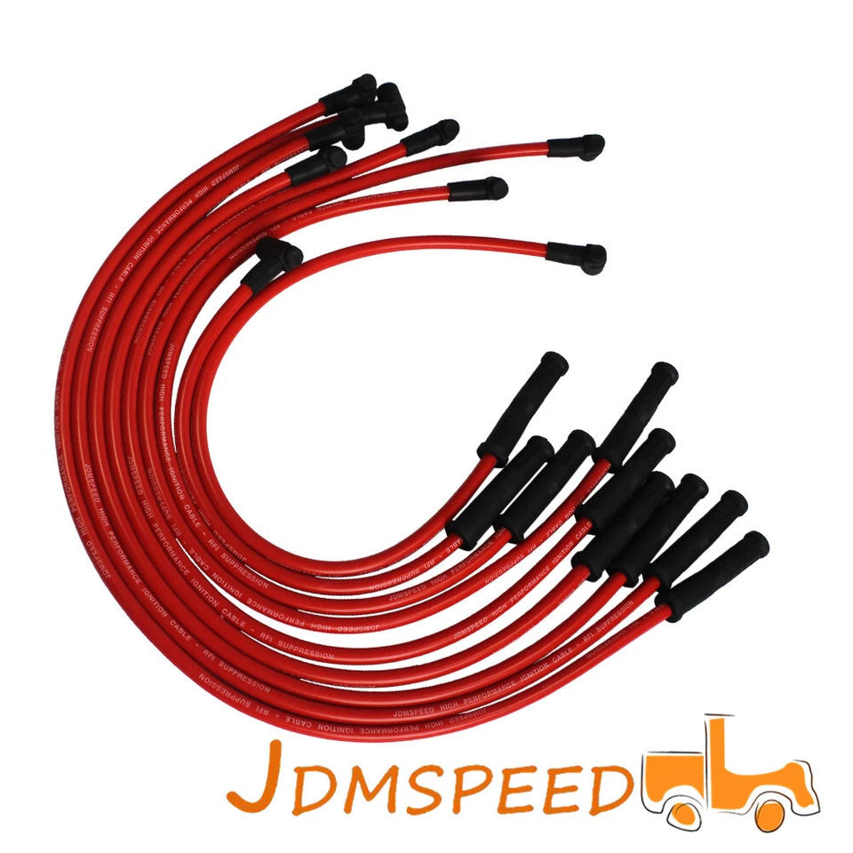 Juego de cables HEI de bujías Jdm de 90 a rectos para Chevy 350 383 400 454 V8 SBC BBC Foto 2 de 4