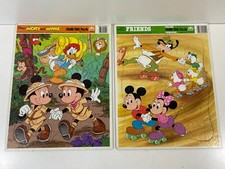 Lot of 2 Whitman 1986 Frame-Tray Puzzle Walt Disney Mickey Friends Vintage