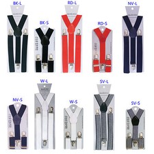 New Boys/Girls Braces Clips on Adjustable Red-White-Black-Silver-Navy 1-16YR