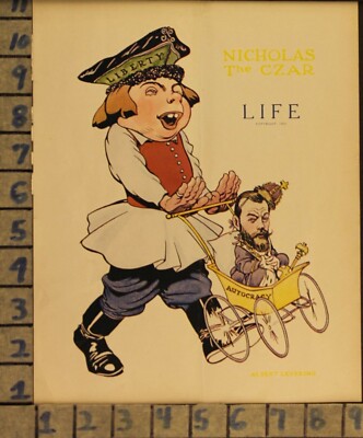 1905 NICHOLAS CZAR CARICATURE ALBERT LEVERING ARTIST RUSSIA ART COVER  ZG31