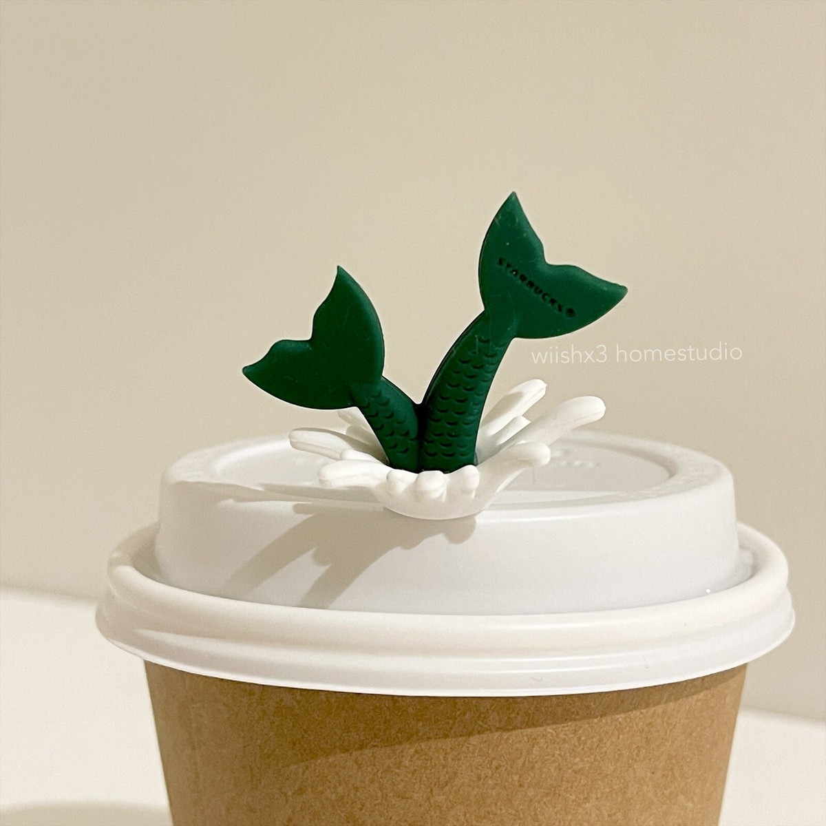 スターバックス　ヨーロッパ，人魚のしっぽトッパー STARBUCKS Siren Mermaid Tail Lid Stopper | Coffee Mug Cup Reusable