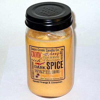 Swan Creek 100% Soy 24 Oz. Jar Candle - Spiced Orange & Cinnamon