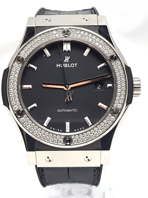Hublot Classic Fusion 42mm Automatic Watch Titanium Diamonds 542.NX.1171.LR.1104