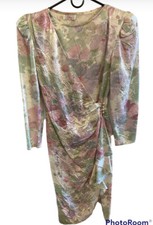 Milanzo Womens Size Small Vintage Ruffle Dress Floral Long Sleeve