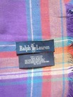 Polo Ralph Lauren Purple Multicolored Plaid & Check Cotton Fringe Scarf 23"X21" — photo 3