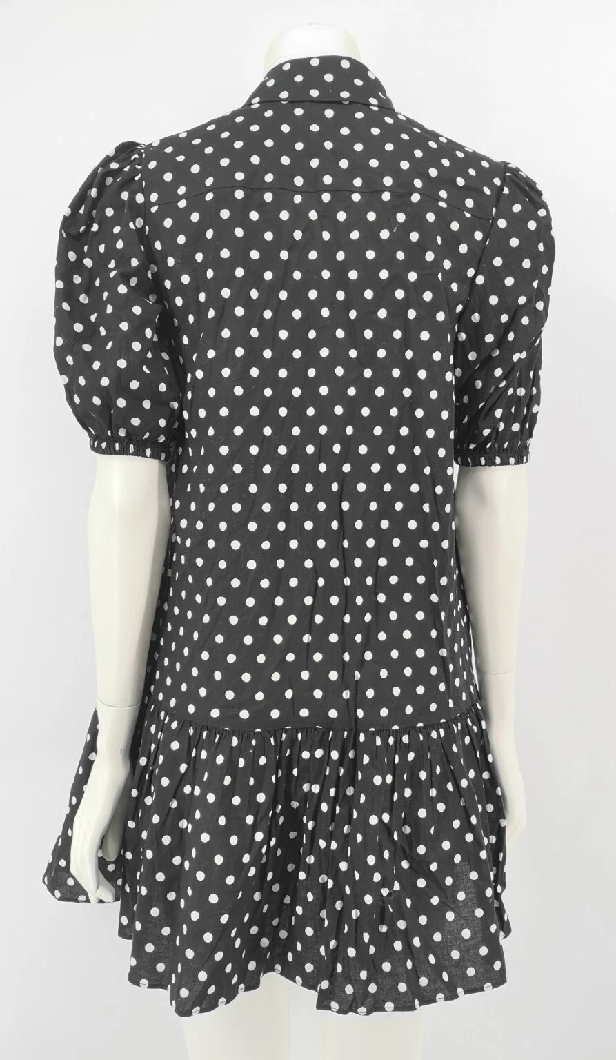 Mini abito donna Kate Spade nero a pois con colletto a tubino taglia XS us inone buonezioni