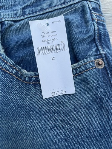 NEW Gap Teen Jeans Size 12 Boys Original Medium Wash 100% Cotton 27x27 - Picture 5 of 13