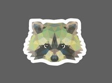 Raccoon Sticker Geometric Cute Waterproof Animal Outdoor Gift NEW