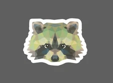 Raccoon Sticker Geometric Cute Waterproof Animal Outdoor Gift NEW