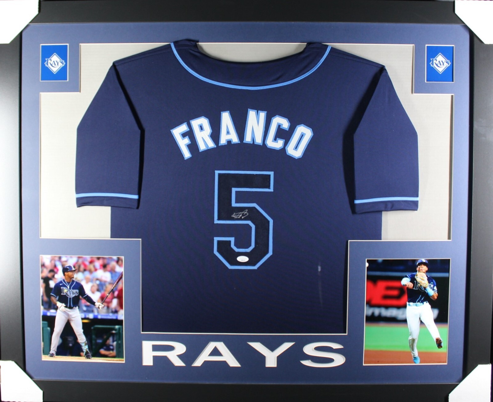 Wander Franco Autographed Signed Tampa Bay Rays / Custom Jersey Framed 35x43 - JSA 