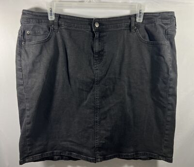 Amazon Essentials Women s Plus Size 22W Black Jean Skirt 3X Cotton Poly Elastane