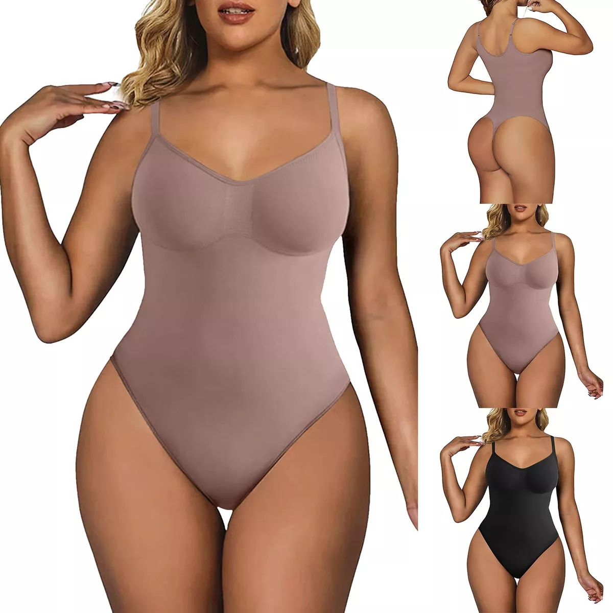 Seamless Body Shaping Bodysuit Belly Controlling Butt Lifting Plus Size  Thong