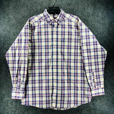 Ariat Shirt Mens L Plaid Pro Series Vented Long Sleeve Button Down Pocket