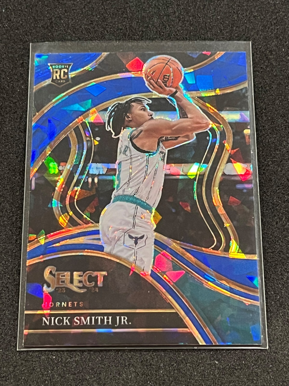 2023-24 Panini Select Nick Smith Jr Courtside Blue Cracked Ice Prizm Rookie #293