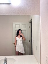 Asymmetric White Prom Middle-long Dress