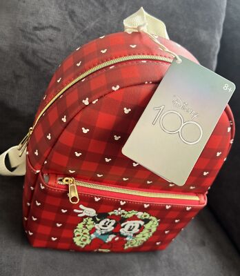 Funko Disney 100 Holiday Collection Backpack. Red Minnie and Mickey s-l400.jpg main image 2