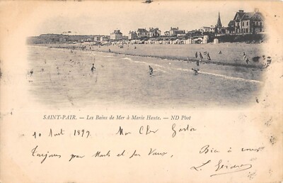 Old postcard 50 SAINT PAIR SUR MER / LES BAINS DE MER A TARE HIGH / YEAR 1899