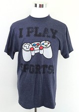 I PLAY SPORTS T SHIRT Sz L Video Game Controller Gamers Parody Mens Size Large