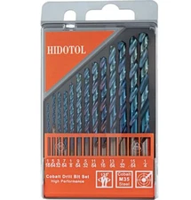 13 PCS Blue Coating Cobalt Drill Bit Set M35 HSS Twist Drill Bits 1/16"-1/4" ...
