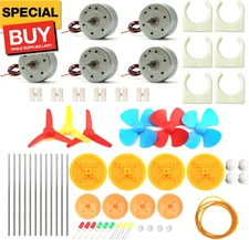 6 Set Mini Generator Motors 3V-12V DC Motor Electric Motor with Propellers Fan L