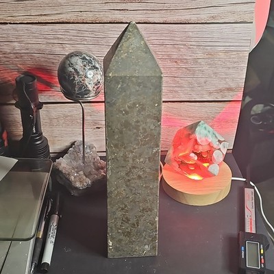 Large Natural Pyrite Tower   11'' Crystal Point   6.2 lbs Massive Statement Piece