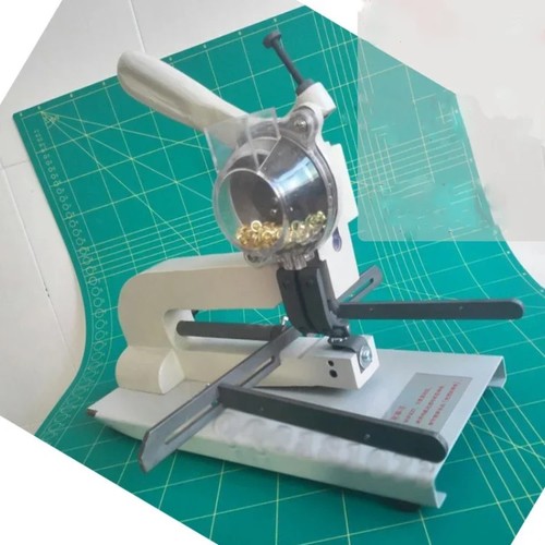 Punzonatrice occhielli borsa file semiautomatica 220V macchina a bottoni scrivania - Foto 2 di 20
