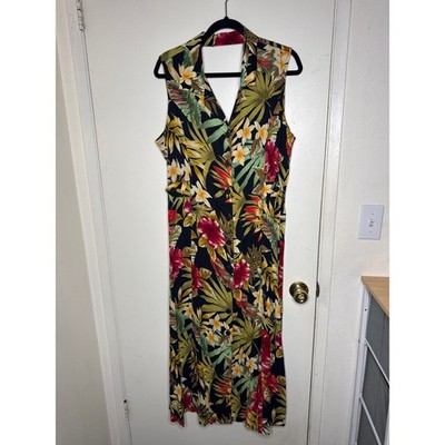 Vintage White Stag tropical summer vacation maxi dress 16/18