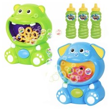 Hippo Bubble Machine for Kids - 500 Bubbles/Min - Fun Bubble Maker Toy - 2 Pack