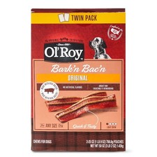 Dog Treats with Real Bacon Chews, 25 oz Box 2 Count