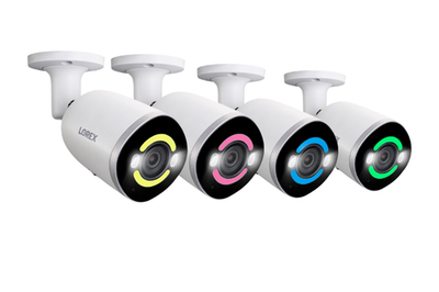#ad Lorex 4K Smart Security Lighting Bullet PoE IP Wired Cameras 4 pack Open Box $349.99
