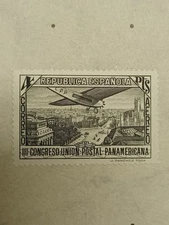 spanish spain 4 pts airmail stamp panamerica hinged postal union air post correo