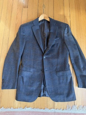 Raffaele Caruso grey brown windowpane flannel sport coat 38r 48 it