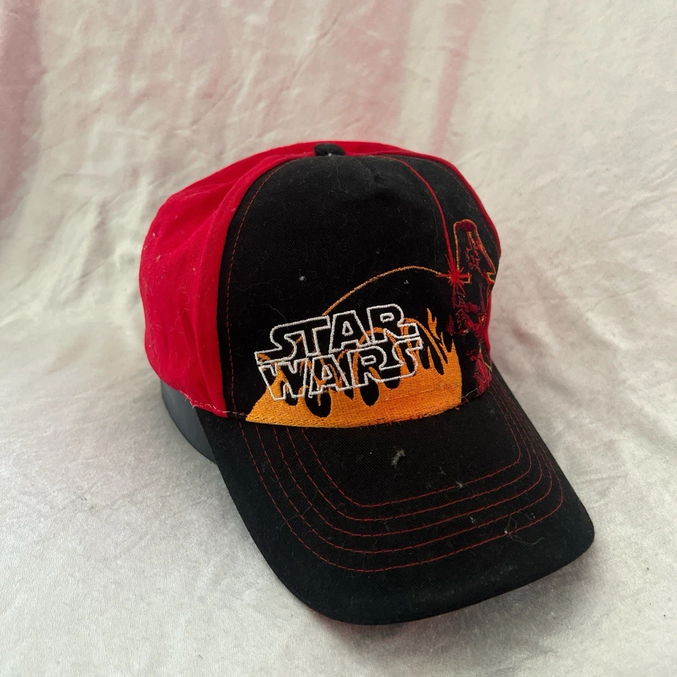Y2k Star Wars Youth Black & Red Darth Vader Hat Baseball Cap Adjustable Kidcore - Image 2 of 4