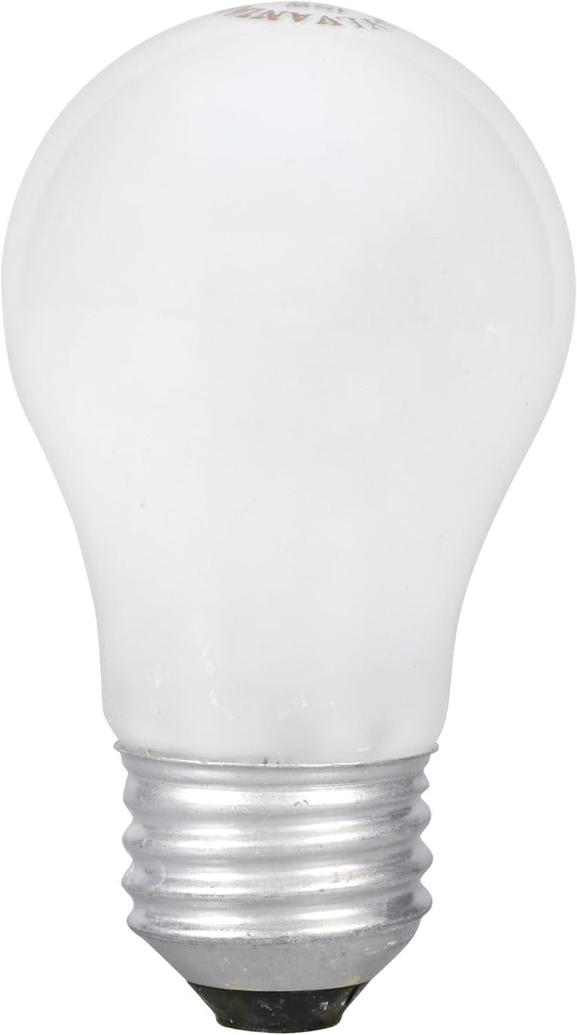 Sylvania Appliance Light Bulb, 15W A15, Dimmable, Medium Base 65 Lumens, Frosted