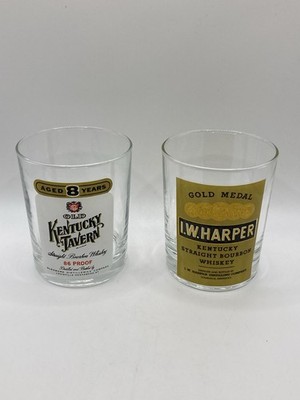 Old Kentucky Tavern & I.W. Harper Straight Bourbon Whiskey Double Shot Glasses