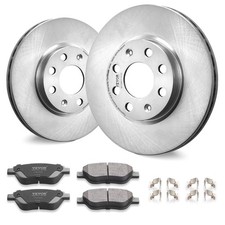 Front Brake Kit with 257mm Ceramic Pads  10.1in Rotors HT250 Rust Protection