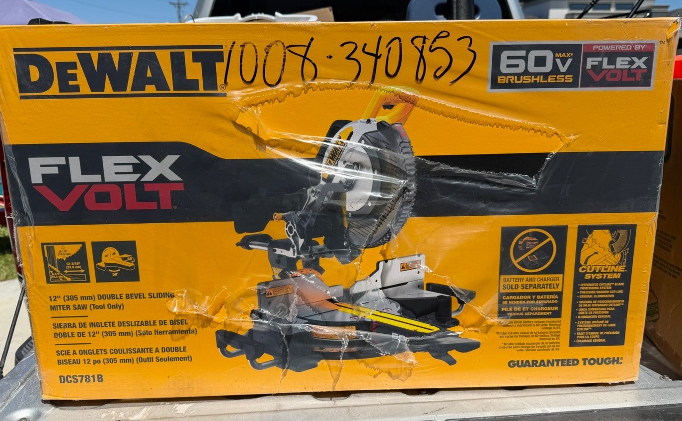 DeWalt DCS781B 60V 12" Cordless Double Bevel Sliding Miter S