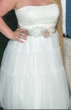 Galina Beaded Tulle Tea Length Gown