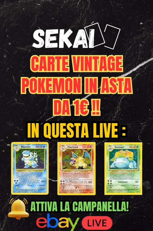 💥ASTE 1€ VINTAGE POKEMON NO RISERVA 💣 - RIP & SHIP Seconda Serata