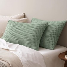 Ultra Soft Waffle Weave Pillow Shams Standard Size, No Insert, 2 Pack 20" x 26"
