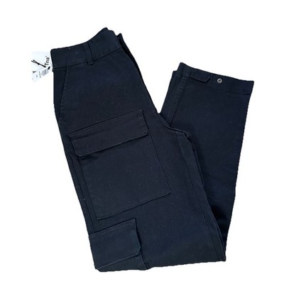 Aritzia TNA Cargo Pants Women Size 8 Black Straight Leg Utility Mid Rise New