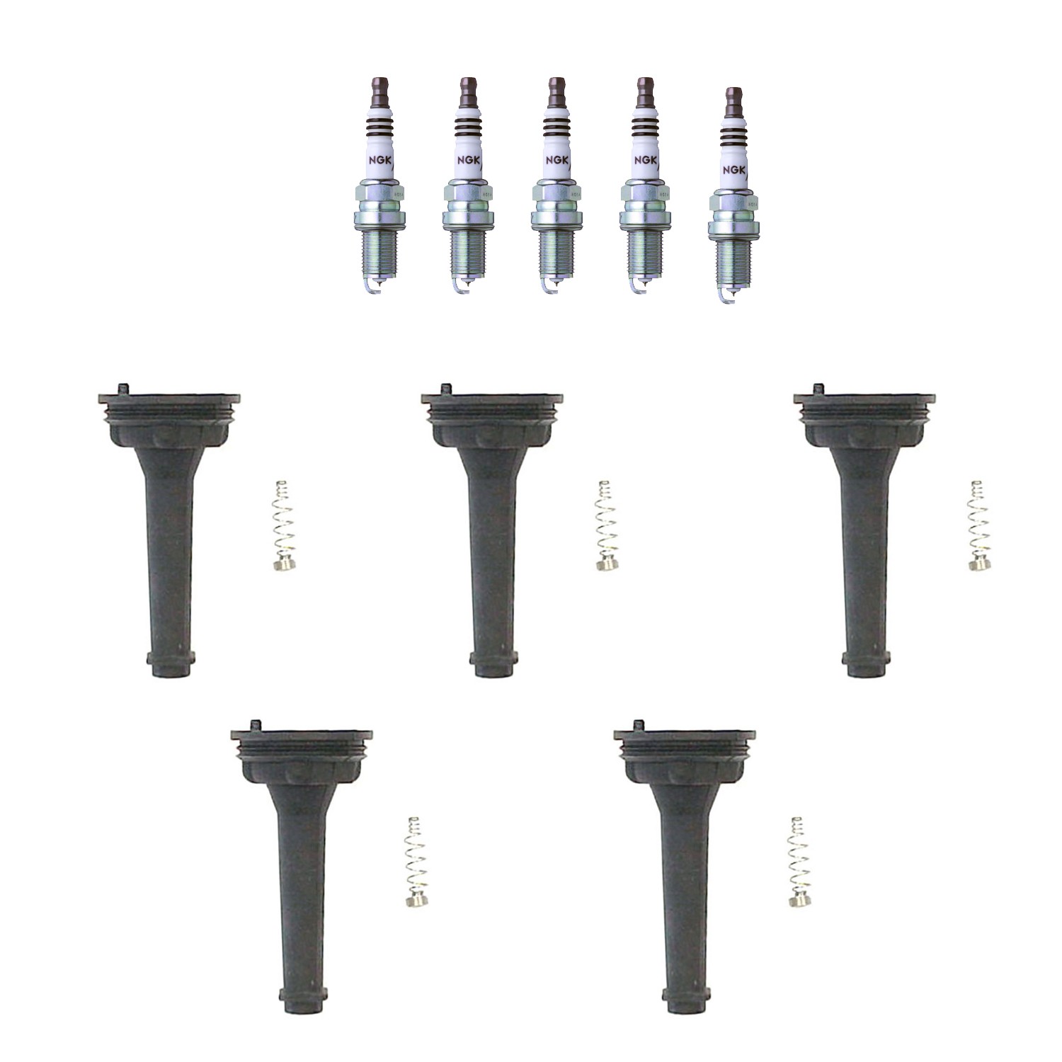 NGK 5 Iridium IX Spark Plugs  Denso Coil Boots Kit for C70 S60 S70 V70 XC70