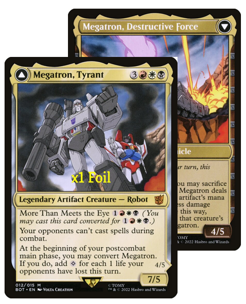 megatron mtg card Megatron, Tyrant // Megatron, Destructive Force [26] [Borderless]  [Shattered Glass] [Universes Beyond: Transformers] [Foil] – Face to Face  Games main image 1