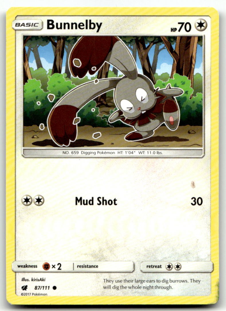 Bunnelby 87/111 Common Crimson Invasion Pokemon Moderately Played