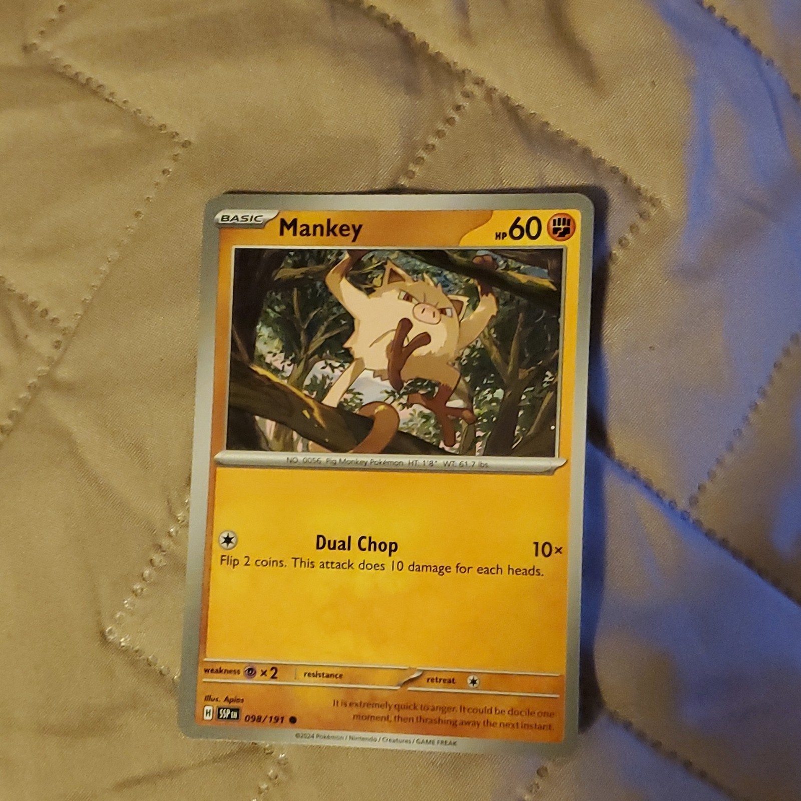 Pokémon TCG Single Card Mankey Reverse Holo 53/95 HGSS Unleashed